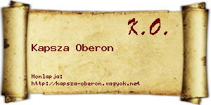 Kapsza Oberon névjegykártya